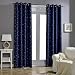 Jaoul Night Sky Twinkle Constellation Kids Blackout Curtains for Bedroom, Space Inspired Window Grommet Nursery Drape, 1 Panel, 52 x 84 Inch, Navy Blue