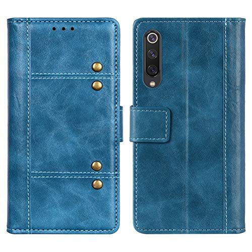 LUSHENG Capa para Xiaomi Mi 9 SE, capa carteira flip de couro PU, capa com fecho magnético com compa