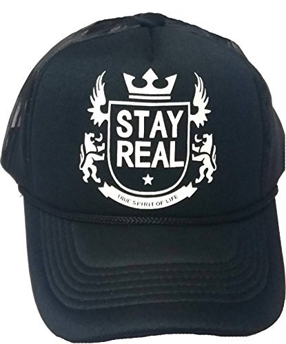 MichelangeloUnisex Net Stay Real Half Cap (Black, Free Size)