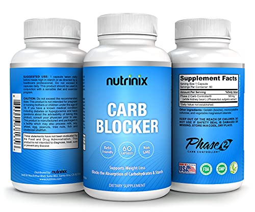 Nutrinix White Kidney Bean Carb Blocker Pills Support Weight Loss for Women and Men, 60 Capsules, Keto Appetite Suppressant Supports Ketosis, Natural Non-GMO Starch Blocking Supplement - Image 5