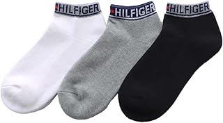 Tommy Hilfiger ソックス【3足セット】トミーヒルフィガー メンズ レディース オーガニックコットン混 足底パイル トップロゴ スニーカー丈 ソックス 92554056ユニセックス大人