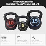 BalanceFrom Vinyl Kettlebell Set, 30/45/50/75 Pound Options – Cement-Filled Strength Training Weights with Ergonomic Grip and Color Coding for Full Body Fitness at Home or Gym - Image 2