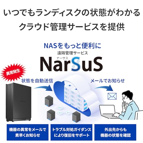 IODATA NAS ネットワークHDD 2.5GbE対応 1ドライブ 2TB フォルダ共有 リモートアクセス バックアップ NarSuS対応 ファンレス 【PC/スマホ/タブレット】 日本メーカー HDL1-LE02/E
