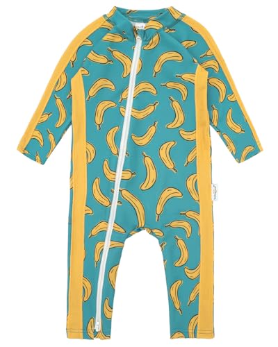 babygoal Baby Boy Banana One Piece Rash Guard Swimsuit - Long Sleeve Full Body Zipper Toddler Swimwear (12-18 Months)