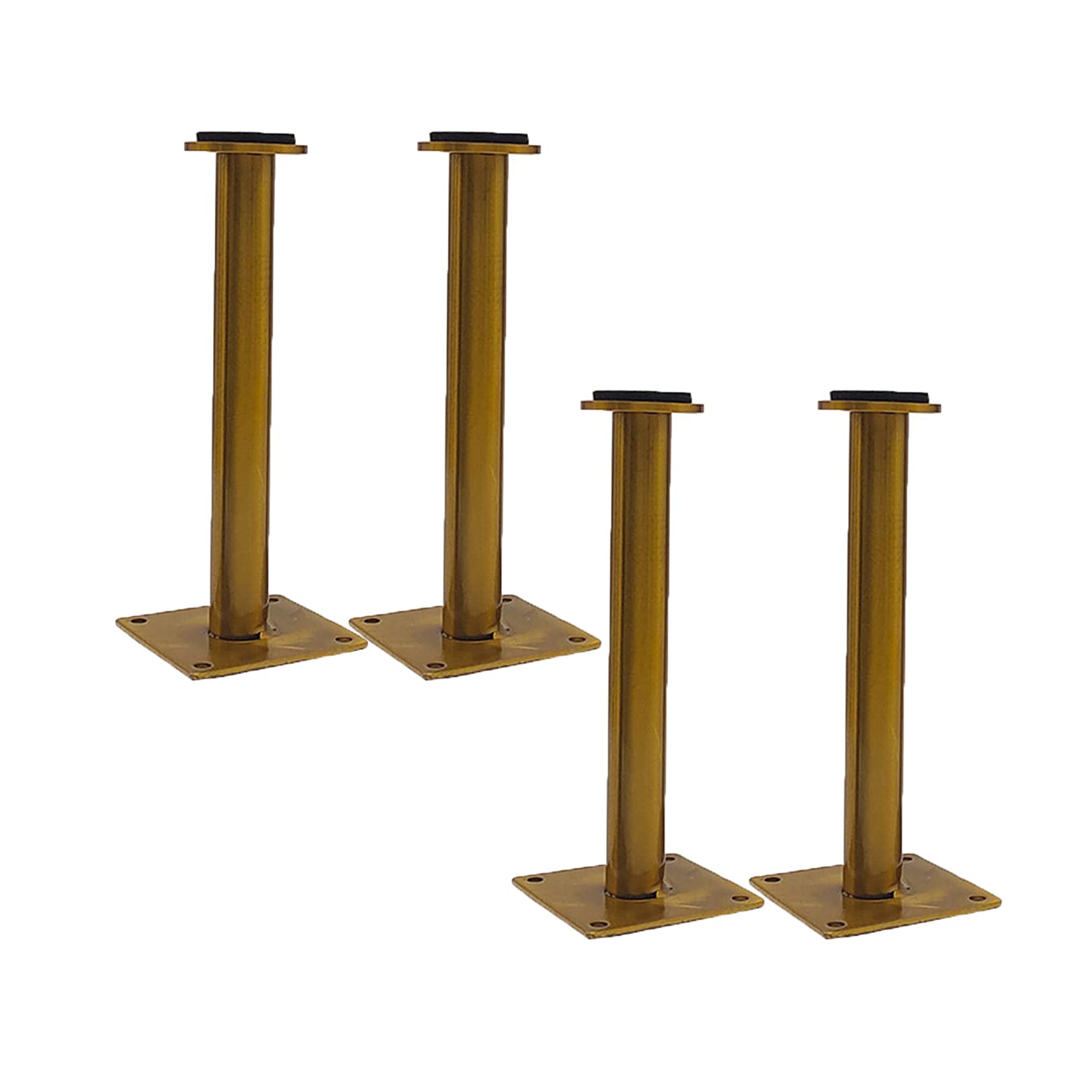 Piedini Regolabili per mobili, per Divano, Armadio, Tavolo, credenze, Metallo, rialzi per scrivania, Colore Oro, 4 Pezzi (16 cm)