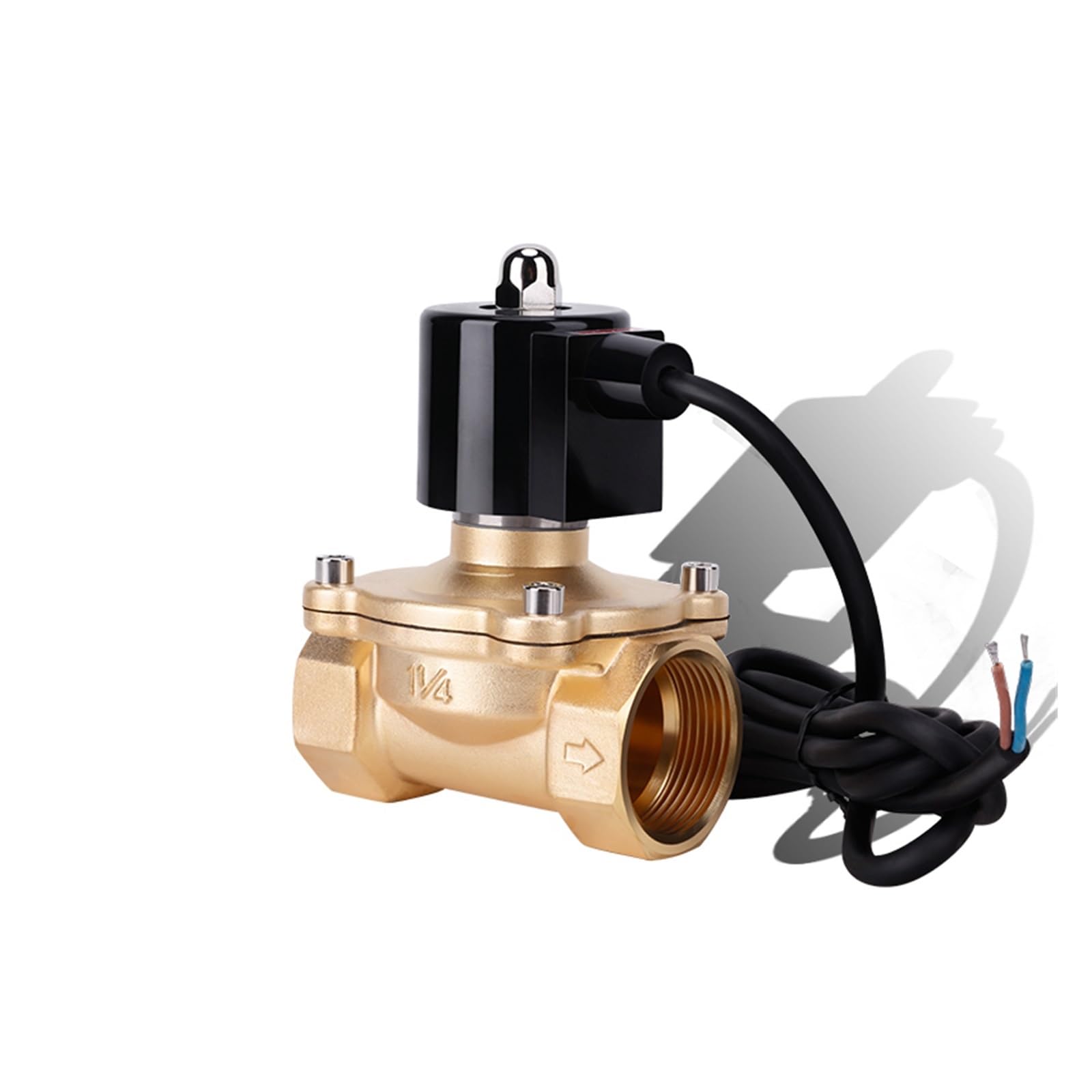 JNURGWLYH 1-1/4" Normally Closed Brass IP68 Waterproof Fountain Solenoid Valve 110V 24V 12V 24v Solenoid Valve for Underwater(Bsp-220vac-nbr-seal)
