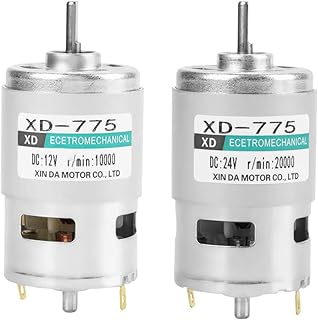 XD-775 12V Brush Dc Motor High Speed High Torque Low Noise Double Ball Bearing Metal Gears Motor(12V10000 RPM)