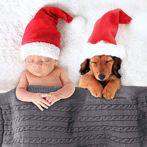 Newborn Infant Nursery Swaddle Blanket - Warm Cozy And Soft Knitted Fleece Blanket For Baby Boy And Girl - Cute And Useful Gift For Novice Moms Using In Strollers Or Car Seat Grey #TOP3