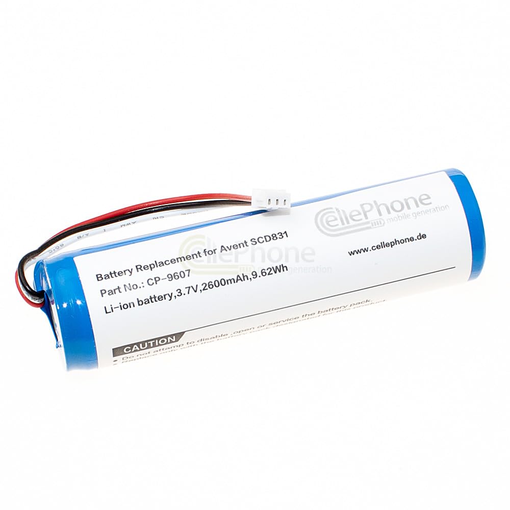 cellePhone Batterie Li-ION Compatible avec Philips Avent SCD831 SCD831/26 SCD835 SCD835/26 SCD835/52 SCD841/26 SCD843/26 SCD845/26 (Remplacement pour 1S1PBL1865-2.6 MH64386 1J20) - 2600mAh