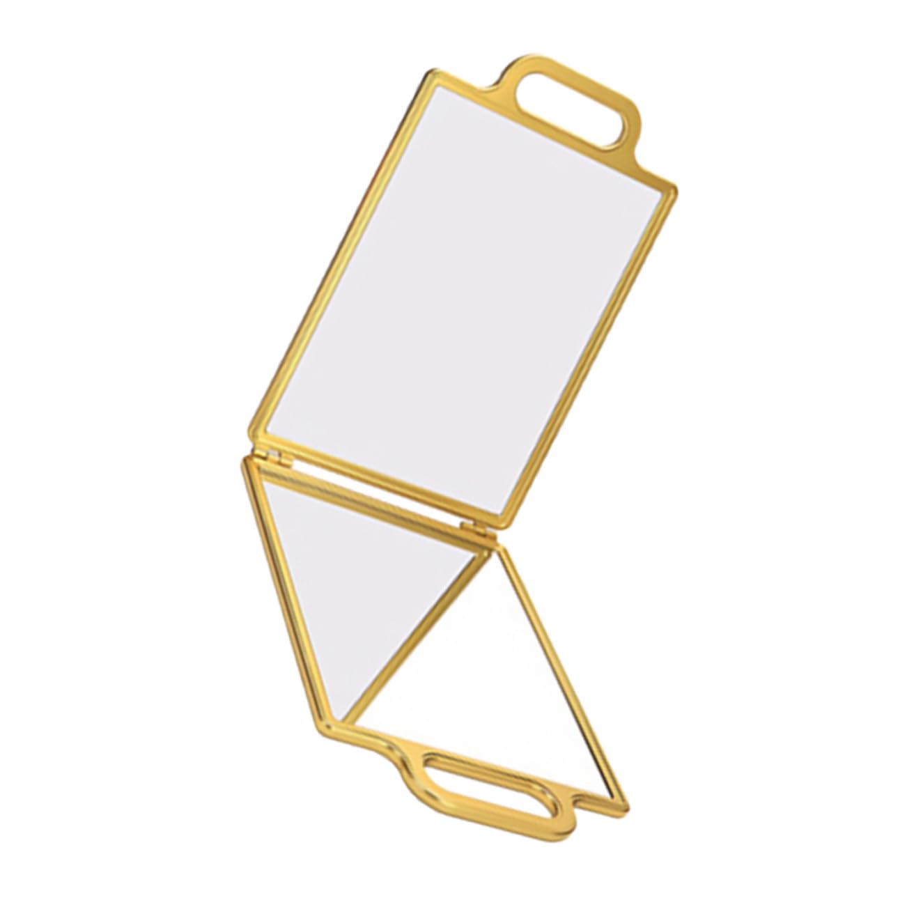 Gatuida Doppelseitiger Faltbarer Frisör Spiegel Gold Kompakt Tragbar Präzise Spiegelung Professionelles Hairstyling-Tool für Friseure und Make-up Stilvoll für Reise und Tischgebrauch