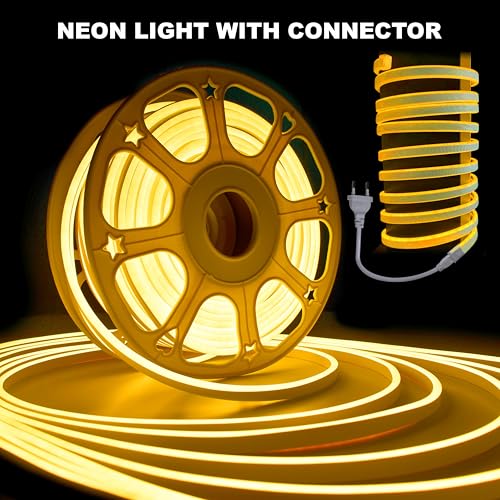 Image of Forus 15 Meter LED Neon Strip Light - Yellow, Flexible Waterproof Cuttable Rope Lights, Indoor Outdoor Diwali Decorative Lighting, Shop Decoration, Hotel, Restaurant Decorations, 6-Months Warranty