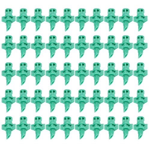 50 Pieces 180 Degree Micro Garden Lawn Micro Atomizing Sprinkler Push-in Micro Sprayer Lrrigation System fit for Agriculture,Hydroponic and Aeroponic Irrigation (Green)