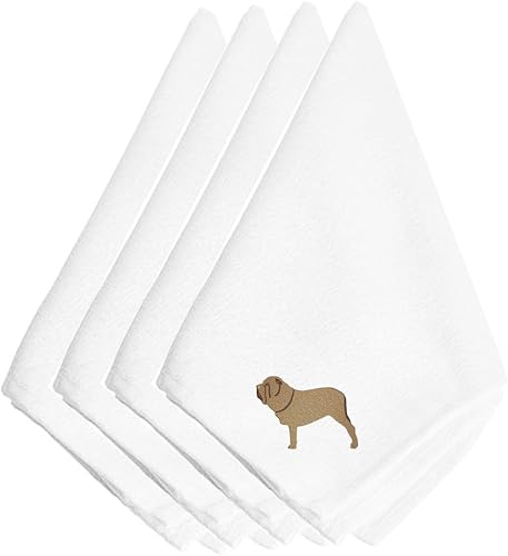 Miniatura 3 de Caroline's Treasures BB3424NPKE - Juego de 4 servilletas bordadas con pastor alemán, lavables, suaves, duraderas, servilletas de mesa para hotel,