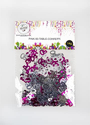 14G Pink & Silver 50Th Birthday Confetti Foil Metallic Glitz Table Scatter Sprinkles Age Bday Party Decorations #TOP5
