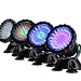 Much Underwater Light, Waterproof IP 68 Submersible Spotlight with 36-LED Bulbs 7W Multi-Color Spot Light for Aquarium Garden Pond Pool Tank Fountain Waterfall (1 Set of 4 Pcs)