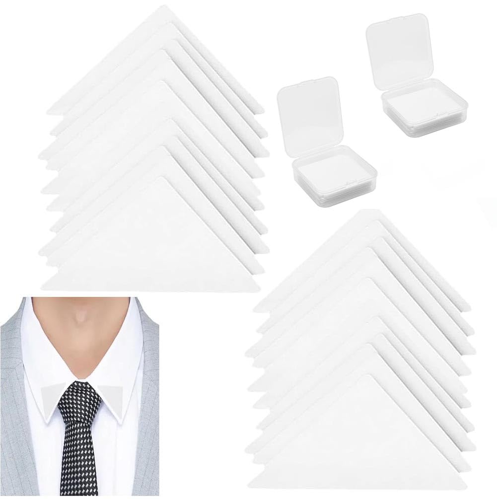 150 Pezzi Rinforzi Per Colletto Camicia Autoadesivi - Triangoli Invisibili In PVC Per Uomo, Antiscivolo E Traspiranti, 3 Scatole - 4