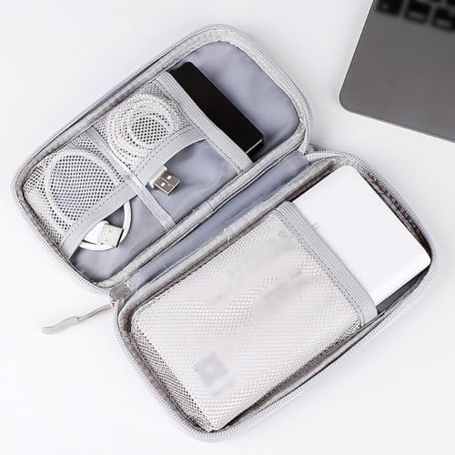 Small Travel Cable Organiser Case Pouch Electronics Accessories Organizer Carry Bag Cord Charger Organizer Bag Earphone Carrying Case Tech Gadget Travel Bag for Cables Power Bank image 4