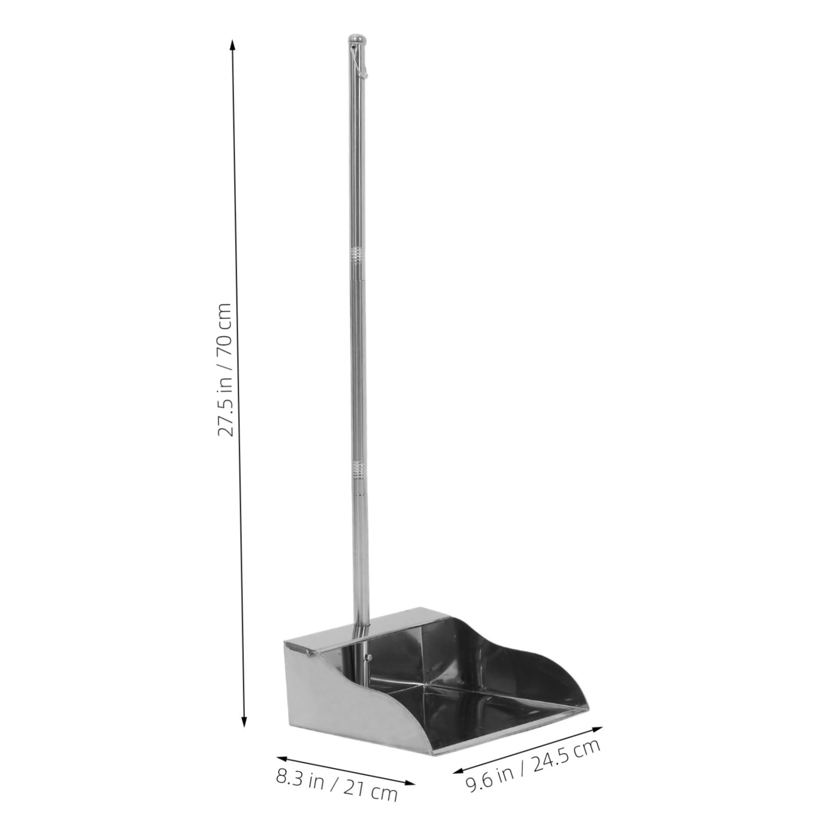 Recogedor de Polvo Inoxidable con Mango Cómodo Capacidad Jumbo y Resistente para Interior y Exterior Pala Metálica para Basura y Limpieza de Hogar
