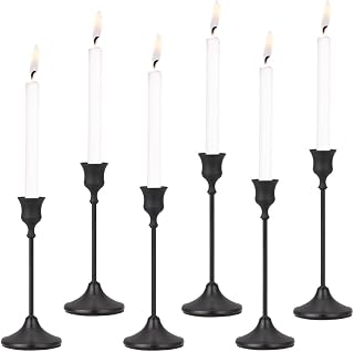 6 Pcs Table Decorative Candlestick Holders, Rustic Candle Stick Holder, Candle Sticks for Wedding Centerpiece Home Decor