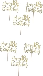 Abaodam 6 Peças Inserção De Aniversário De 18 Anos Decorações De Festa Ao Ar Livre Coisas De Festa Palhetas De Bolo Criativas Decorações De Bolo Atraentes Bolo De Feliz Aniversário