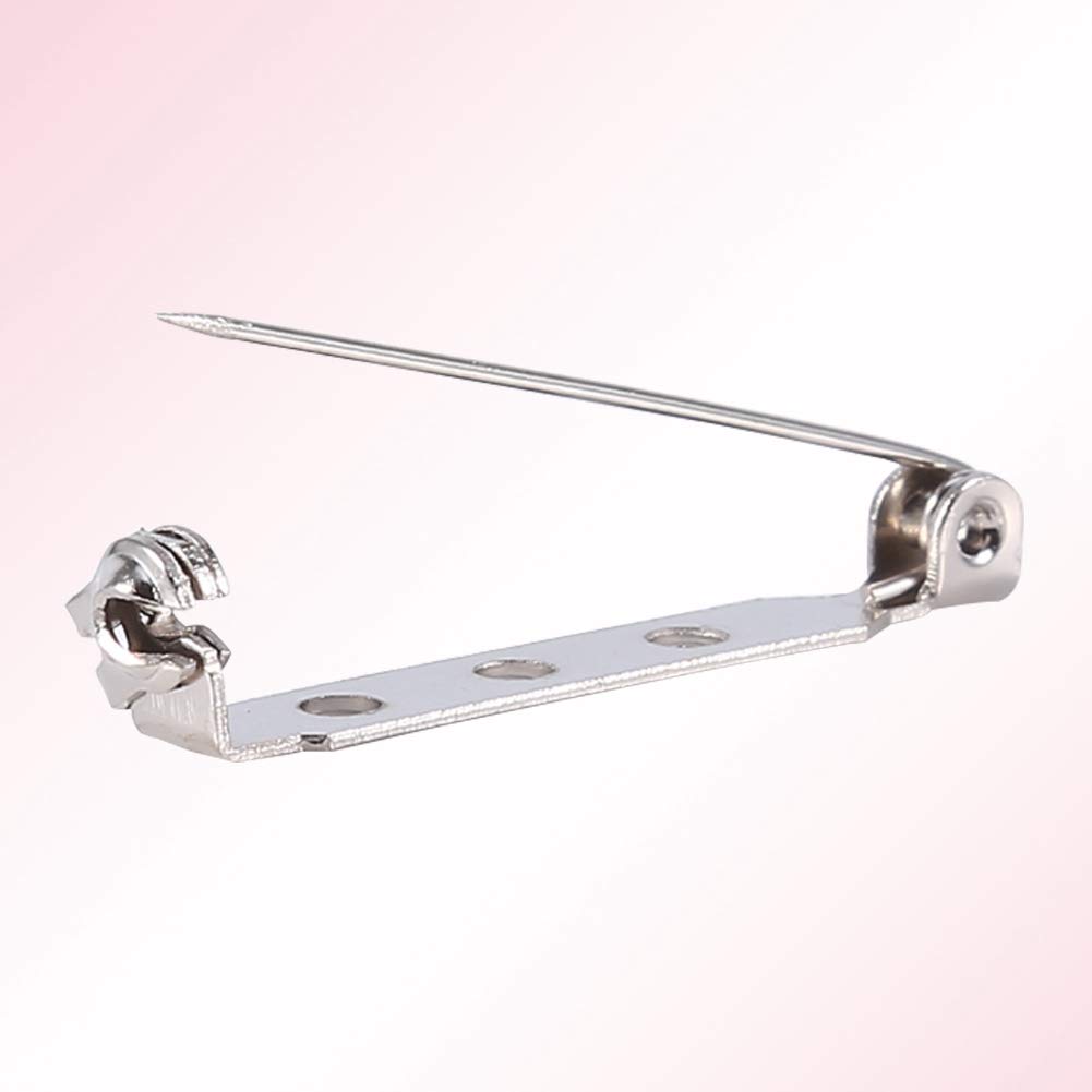 Jeanoko 50Pcs Bar Pins Brooch Lock Back Safety Catch Rolling DIY Craft 20/25/32/38mm for Clothes(32mm / 1.26in)