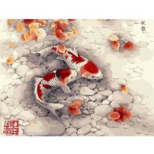 Canevas diamant poisson kit complet grand format pour chasser le stress par l'art thérapie