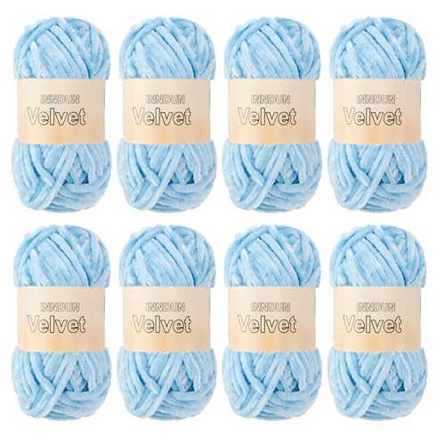 Image of Soft Velvet Chenille Yarn for Crocheting, Super Bulky Yarn for Blankets