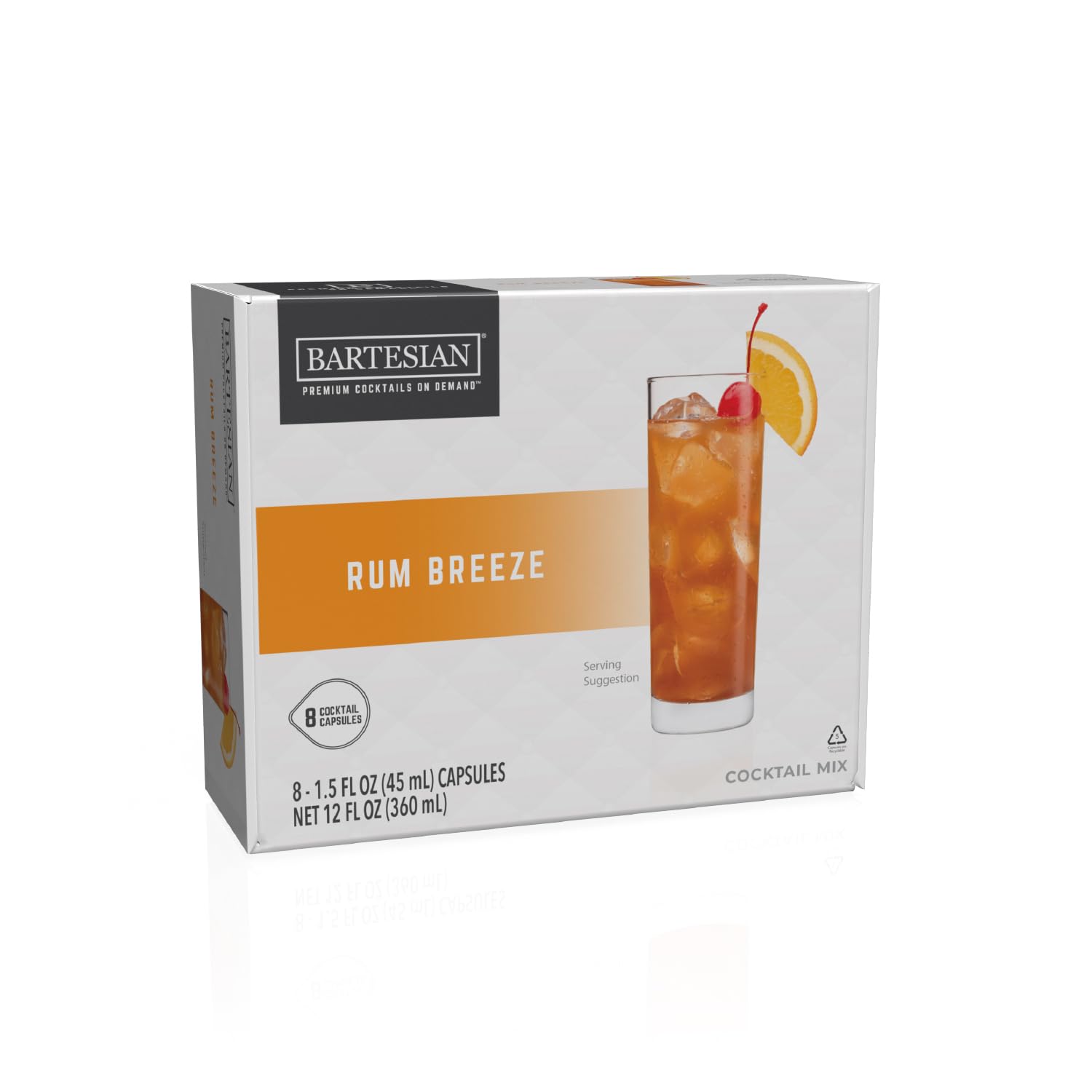 Bartesian Rum Breeze Cocktail Mixer Capsules, Pack of 8 Cocktail Capsules, for Bartesian Premium Cocktail Maker (55421)