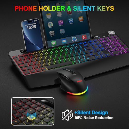 Teclado inalámbrico y mouse con retroiluminación recargable 2.4 G BlueFinger 6
