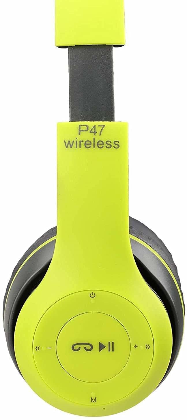 P 47 Wireless Bluetooth Sports Headphones with Microphone | On-Ear Bluetooth Headset for Gym, Running, and Travel | Ideal for Active Lifestyles, Red (Green)-picture-28