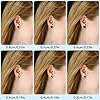 6 Paar ohrstecker schwarz Set 3/4/5/6/7/8mm ohrringe herren Dot Ohrstecker männer aus Edelstahl Unisex Ohrstecker Runde Ohr-Schmuck für Herren Damen (Schwarz flach) #2