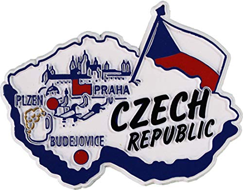 Imán decorativo bandera Chequia mapa 2x3 pulg miniatura 1