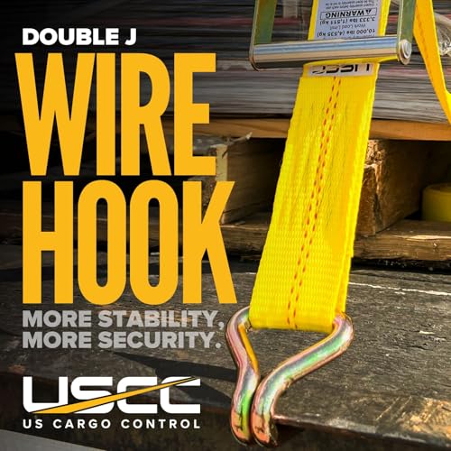 Ratchet Straps 2"x12 Ft 10-Pack – Yellow J Hook 10000 Lbs view 2