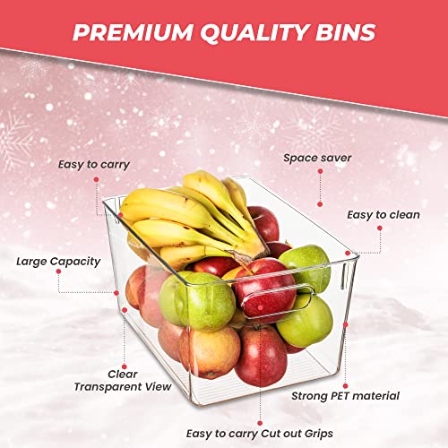 Amtido Clear Plastic Storage Bins for Fridge, Cupboard, Pantry, and Kitchen - Versatile Kitchen Storage Organiser for Food, Fruit, Vegetable, Cleaning Products, and Clothing Storage (2-Pack) - Image 5