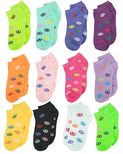 Image of Gelante 12-Pair Women's Ankle Socks, Colorful Comfortable Lightweight Breathable Athletic