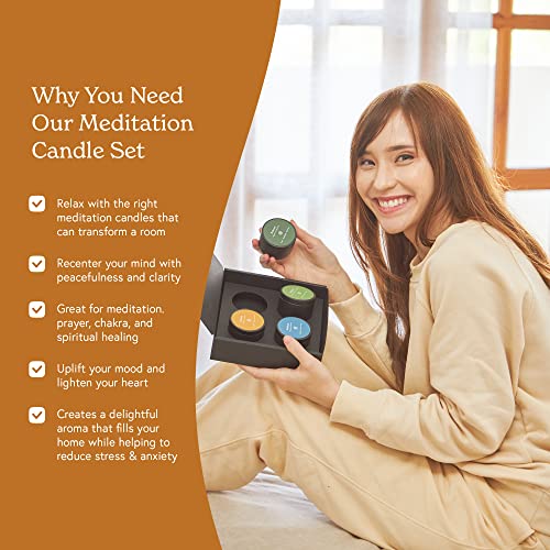 Mindful & Modern Natural Candle Gift Set | Palo Santo & Balsam Fir, Sage & Lavender, Ginger & Lemongrass, Eucalyptus, Bergamot & Tangerine | Stress Relief Aromatherapy Candles | Scented Home Fragrance #TOP1