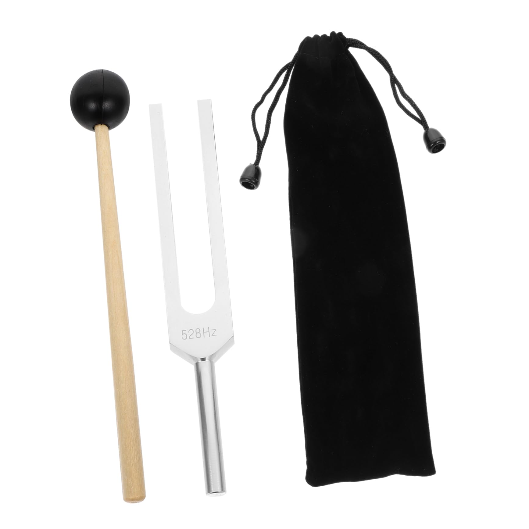 Parliky Aluminum Alloy Tuning Fork 528hz Chakra Forks Kit Healing Meditation Instrument Resonance Bowl Silver for Musicians and Yogis