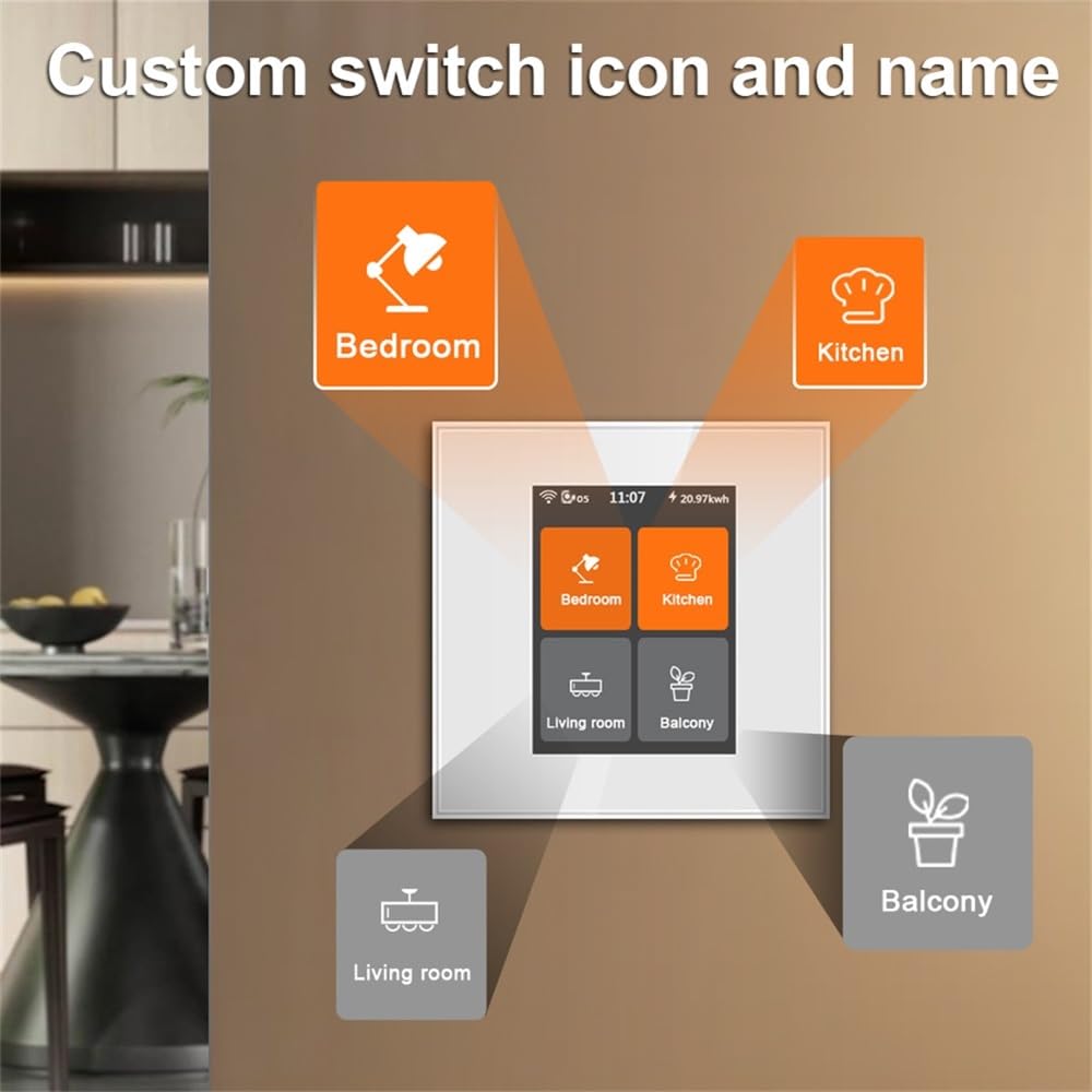 LANBON Interruptor de luz inteligente L8-HS4 de 4 velocidades con aplicación Smart Life/Homekit/Smart Living compatible con Alexa y Google Home, cable neutro requerido, no requiere hub