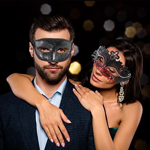 Image of Coddsmz Couple Masquerade Mask Set - Venetian & Mardi Gras Mask for Women & Men