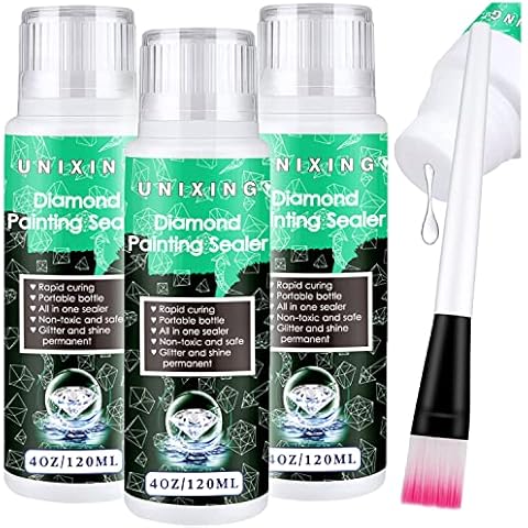 3PCS 360ML Diamond Painting Sealer Glue 5D Diamond Painting Glue, Diamond Art Glue Sealer for Shine Effect & Permanent Hold, Sealer for Diamond Painting and Puzzles DIY Craft (3 Bottles X 120ML) Cover
