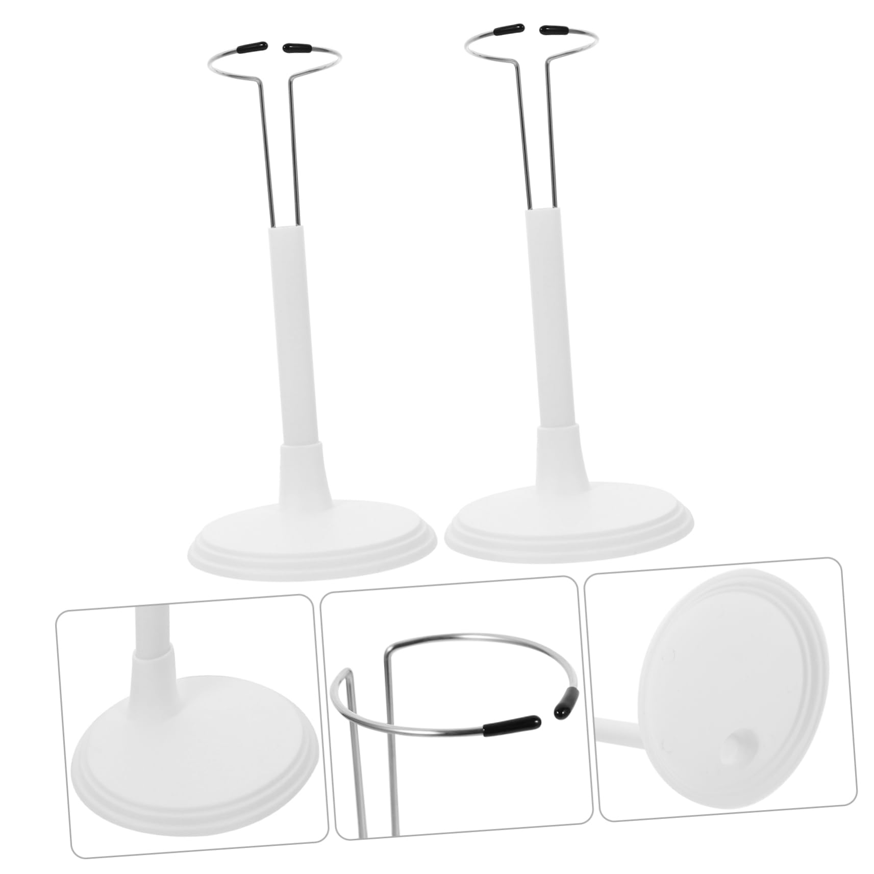 ifundom 3sets Fashion Doll Bracket Lightweight Toy Stand Portable Doll Rack White Storage Rack for 25cm 2pcs*3