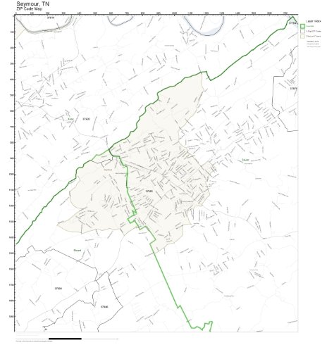 Amazon.com : ZIP Code Wall Map of Seymour, TN ZIP Code Map Laminated ...
