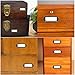 Rierdge 30 Pcs Antique Label Holder, 3.3 Inch Long Metal Office File Cabinet Shelves Drawer Name Card Label Holder Frames with Screws (Bronze)