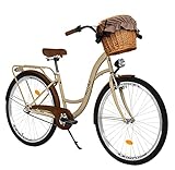  Milord. 28 Zoll 3-Gang braun Komfort Fahrrad mit Korb und Rückenträger, Hollandrad, Damenfahrrad, Citybike, Cityrad, Retro, Vintage