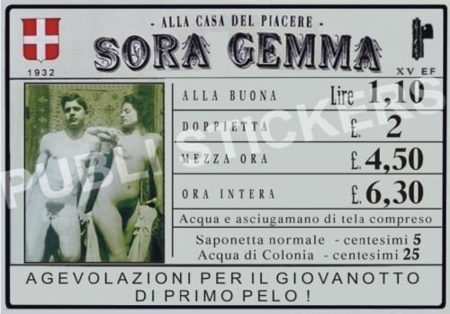 TARGA VINTAGE1932 CASA DI TOLLERANZAALLA CASA