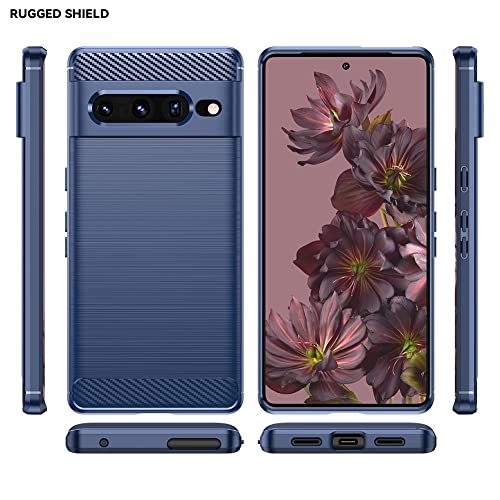 Image of Hybrid Carbon Fiber Back Case for Google Pixel 7 Pro (Blue)