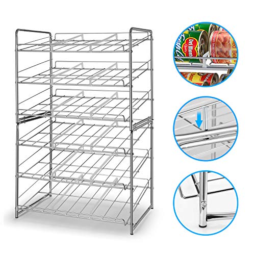 Simple Trending Can Rack Organizer, Stackable Can Storage Dispenser Holds Up To 36 Cans For Kitchen Cabinet Or Pantry, Chrome #TOP3