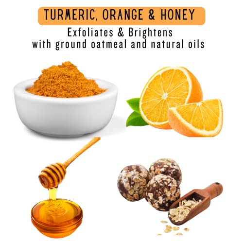 Sweet Body Turmeric Orange & Honey Luxury Handmade Soap Natural Body Wash– Ground Oatmeal Exfoliating Scrub Soap Bar With Premium Essential Oils, Cold Pressed (4.8 Oz, 2 Bars) Turmeric, Orange & Honey #TOP1