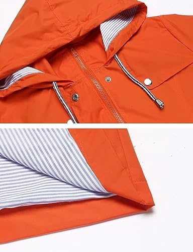 Kikibell Ladies Lightweight Raincoats Rain Coat For Women Waterproof Orange Rain Jacket Women'S Raincoats Travel Raincoat Women With Hood thumb #3