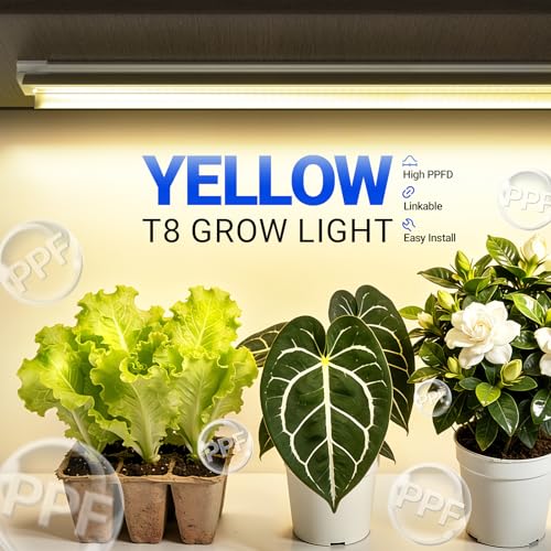 Barrina T8 Grow Light, 252W(6 x 42W, 1400W Equivalent), Full Spectrum, LED Grow Light Strips, T8 Integrated Growing Lamp Fixture, Grow Shop Light, with ON/Off Switch, 4FT 6 Packs, Yellow by Barrina - Image 2